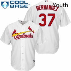 Youth Majestic St Louis Cardinals 37 Keith Hernandez Authentic White Home Cool Base MLB Jersey