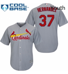 Youth Majestic St Louis Cardinals 37 Keith Hernandez Replica Grey Road Cool Base MLB Jersey