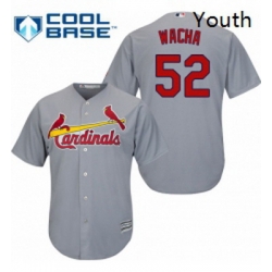 Youth Majestic St Louis Cardinals 52 Michael Wacha Authentic Grey Road Cool Base MLB Jersey