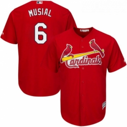 Youth Majestic St Louis Cardinals 6 Stan Musial Authentic Red Alternate Cool Base MLB Jersey
