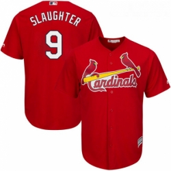 Youth Majestic St Louis Cardinals 9 Enos Slaughter Authentic Red Alternate Cool Base MLB Jersey
