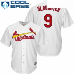 Youth Majestic St Louis Cardinals 9 Enos Slaughter Replica White Home Cool Base MLB Jersey