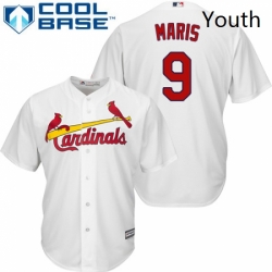 Youth Majestic St Louis Cardinals 9 Roger Maris Authentic White Home Cool Base MLB Jersey
