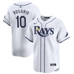 Men Tampa Bay Rays 10 Amed Rosario White Home Limited Stitched Baseball Jersey