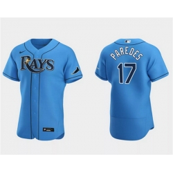 Men Tampa Bay Rays 17 Isaac Paredes Light Blue Flex Base Stitched Baseball Jersey