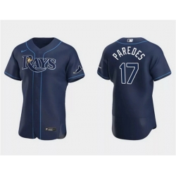 Men Tampa Bay Rays 17 Isaac Paredes White Flex Base Stitched Baseball JerseyS