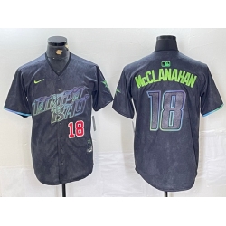 Men Tampa Bay Rays 18 Shane McClanahan Charcoal 2024 City Connect Limited Stitched Baseball Jersey 1