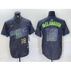Men Tampa Bay Rays 18 Shane McClanahan Charcoal 2024 City Connect Limited Stitched Baseball Jersey 2