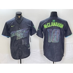 Men Tampa Bay Rays 18 Shane McClanahan Charcoal 2024 City Connect Limited Stitched Baseball Jersey 4