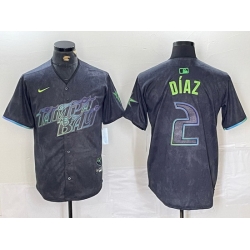 Men Tampa Bay Rays 2 Yandy D EDaz Charcoal 2024 City Connect Limited Stitched Baseball Jersey 1
