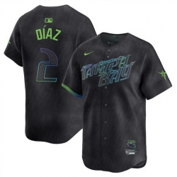 Men Tampa Bay Rays 2 Yandy D EDaz Charcoal 2024 City Connect Limited Stitched Baseball Jersey