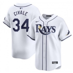 Men Tampa Bay Rays 34 Aron Civale White Home Limited Stitched Baseball Jersey
