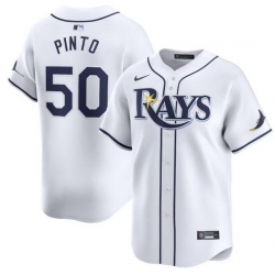 Men Tampa Bay Rays 50 Rene Pinto White Home Limited Stitched Baseball Jersey
