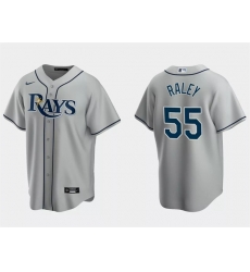 Men Tampa Bay Rays 55 Luke Raley Grey Cool Base Stitched Baseball Jersey