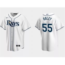 Men Tampa Bay Rays 55 Luke Raley White Cool Base Stitched Baseball Jersey
