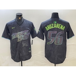Men Tampa Bay Rays 56 Randy Arozarena Charcoal 2024 City Connect Limited Stitched Baseball Jersey 6