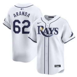 Men Tampa Bay Rays 62 Jonathan Aranda White Home Limited Stitched Baseball Jersey