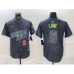 Men Tampa Bay Rays 8 Brandon Lowe Charcoal 2024 City Connect Limited Stitched jerseys 1