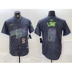 Men Tampa Bay Rays 8 Brandon Lowe Charcoal 2024 City Connect Limited Stitched jerseys 2