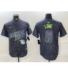 Men Tampa Bay Rays 8 Brandon Lowe Charcoal 2024 City Connect Limited Stitched jerseys 3
