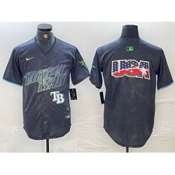 Men Tampa Bay Rays Team Big Logo Charcoal 2024 City Connect Limited Stitched Baseball JerseyS