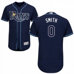Mens Majestic Tampa Bay Rays 0 Mallex Smith Navy Blue Alternate Flex Base Authentic Collection MLB Jersey