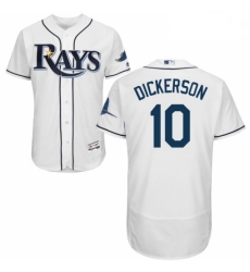 Mens Majestic Tampa Bay Rays 10 Corey Dickerson Home White Flexbase Authentic Collection MLB Jersey