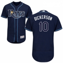 Mens Majestic Tampa Bay Rays 10 Corey Dickerson Navy Blue Alternate Flex Base Authentic Collection MLB Jersey