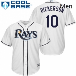 Mens Majestic Tampa Bay Rays 10 Corey Dickerson Replica White Home Cool Base MLB Jersey
