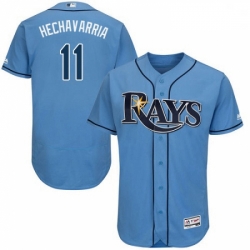 Mens Majestic Tampa Bay Rays 11 Adeiny Hechavarria Alternate Columbia FlexBase Authentic Collection MLB Jersey