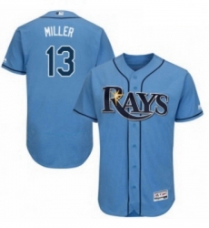 Mens Majestic Tampa Bay Rays 13 Brad Miller Columbia Alternate Flex Base Authentic Collection MLB Jersey