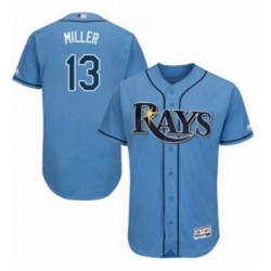Mens Majestic Tampa Bay Rays 13 Brad Miller Columbia Alternate Flex Base Authentic Collection MLB Jersey