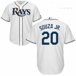 Mens Majestic Tampa Bay Rays 20 Steven Souza Replica White Home Cool Base MLB Jersey