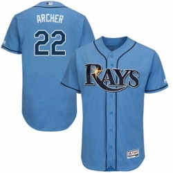 Mens Majestic Tampa Bay Rays 22 Chris Archer Alternate Columbia Flexbase Authentic Collection MLB Jersey