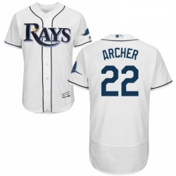 Mens Majestic Tampa Bay Rays 22 Chris Archer Home White Flexbase Authentic Collection MLB Jersey