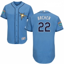 Mens Majestic Tampa Bay Rays 22 Chris Archer Light Blue Flexbase Authentic Collection MLB Jersey