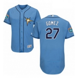 Mens Majestic Tampa Bay Rays 27 Carlos Gomez Light Blue Flexbase Authentic Collection MLB Jersey