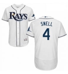 Mens Majestic Tampa Bay Rays 4 Blake Snell Home White Home Flex Base Authentic Collection MLB Jersey