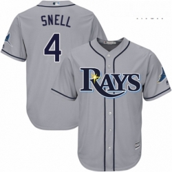 Mens Majestic Tampa Bay Rays 4 Blake Snell Replica Grey Road Cool Base MLB Jersey 