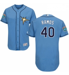 Mens Majestic Tampa Bay Rays 40 Wilson Ramos Light Blue Flexbase Authentic Collection MLB Jersey