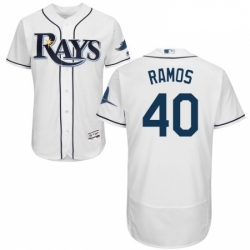 Mens Majestic Tampa Bay Rays 40 Wilson Ramos White Flexbase Authentic Collection MLB Jersey