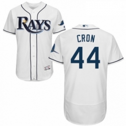 Mens Majestic Tampa Bay Rays 44 C J Cron Home White Home Flex Base Authentic Collection MLB Jersey