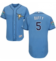 Mens Majestic Tampa Bay Rays 5 Matt Duffy Light Blue Flexbase Authentic Collection MLB Jersey