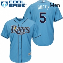 Mens Majestic Tampa Bay Rays 5 Matt Duffy Replica Light Blue Alternate 2 Cool Base MLB Jersey
