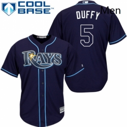 Mens Majestic Tampa Bay Rays 5 Matt Duffy Replica Navy Blue Alternate Cool Base MLB Jersey