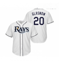 Mens Tampa Bay Rays 20 Tyler Glasnow Replica White Home Cool Base Baseball Jersey 