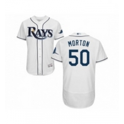 Mens Tampa Bay Rays 50 Charlie Morton Home White Home Flex Base Authentic Collection Baseball Jersey
