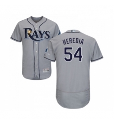 Mens Tampa Bay Rays 54 Guillermo Heredia Grey Road Flex Base Authentic Collection Baseball Jersey