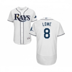 Mens Tampa Bay Rays 8 Brandon Lowe Home White Home Flex Base Authentic Collection Baseball Jersey