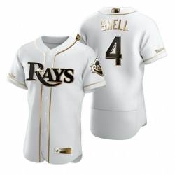 Tampa Bay Rays 4 Blake Snell White Nike Mens Authentic Golden Edition MLB Jersey